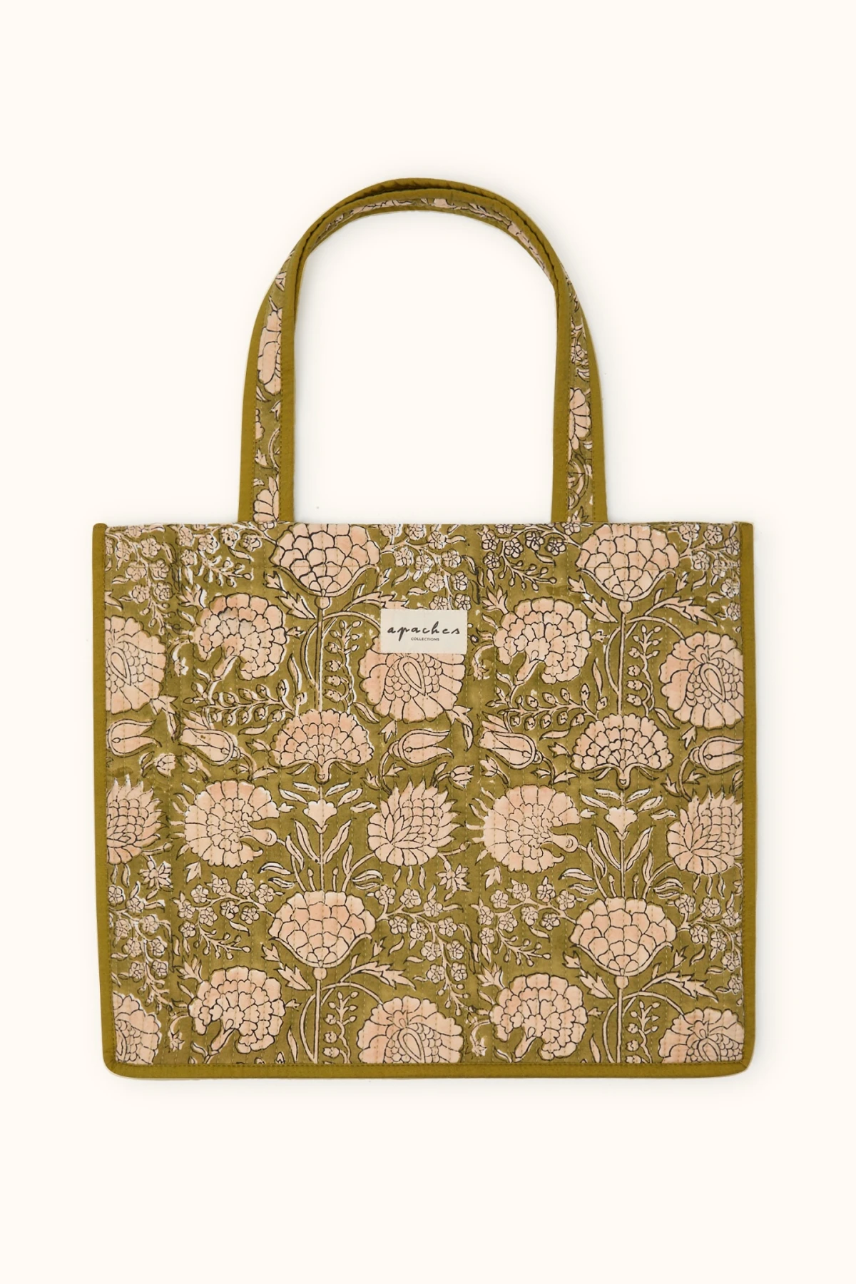 Sac Coton Matelassé, reversible Kaki