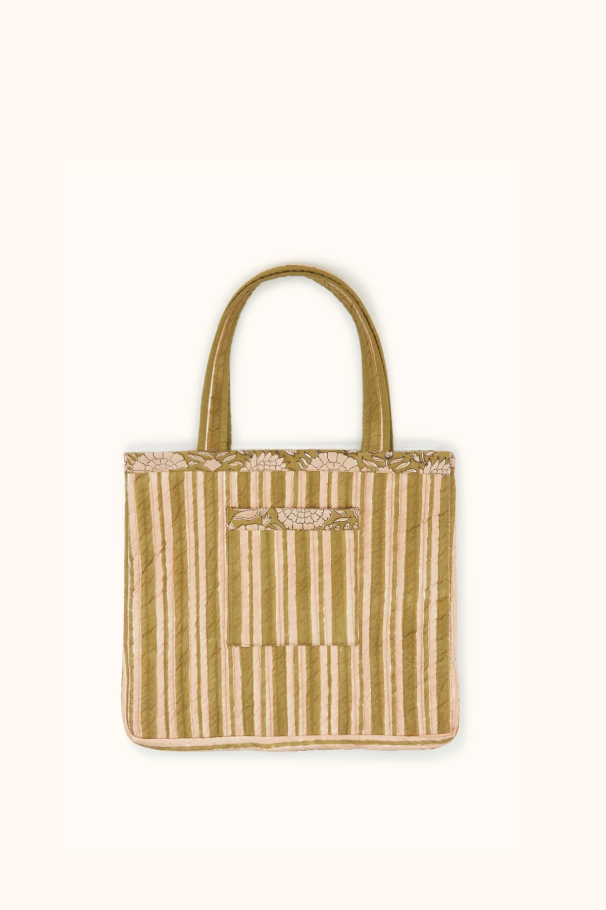 Sac Coton Matelassé, reversible Kaki