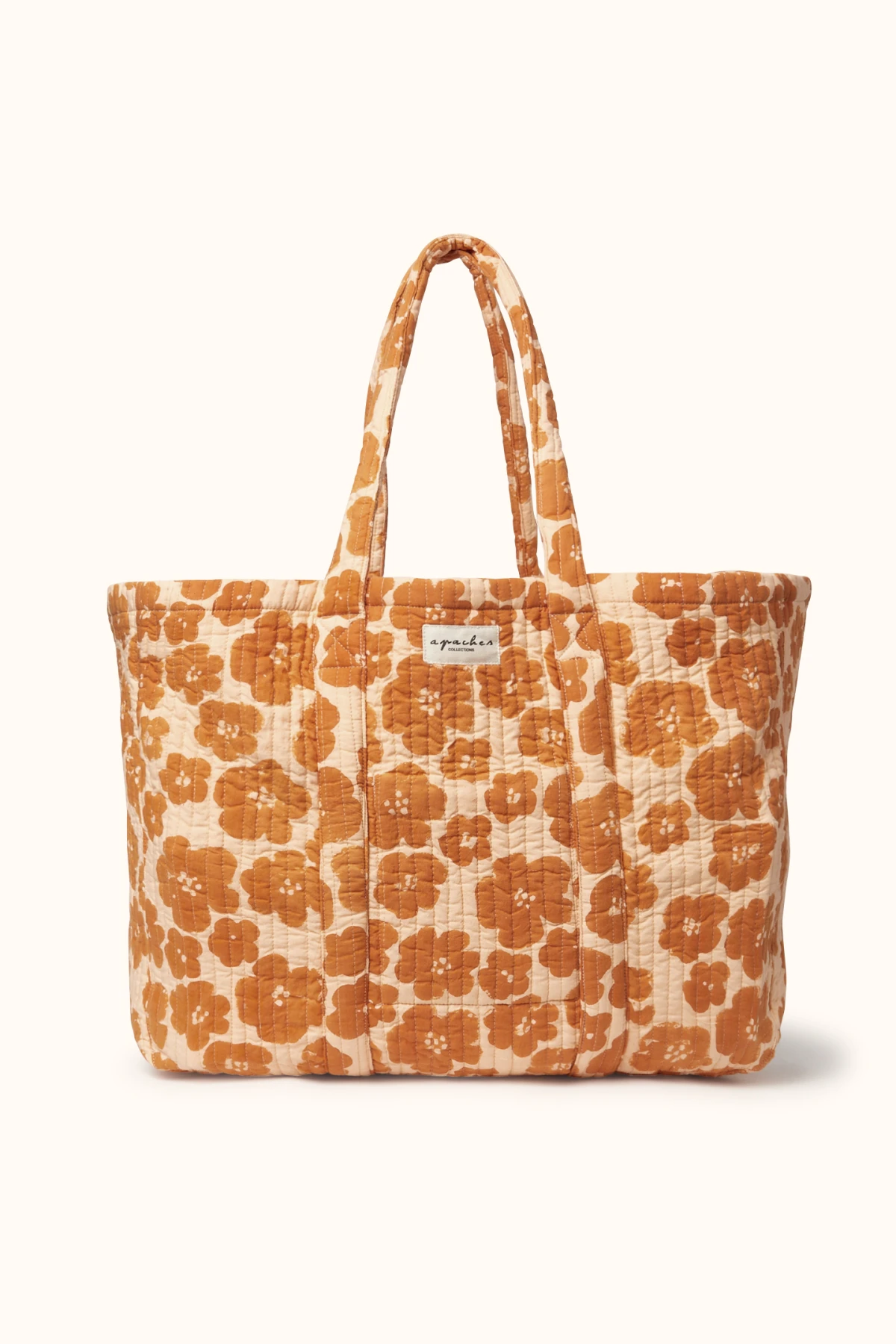 Sac Cabas Matelassé Fleur Orange
