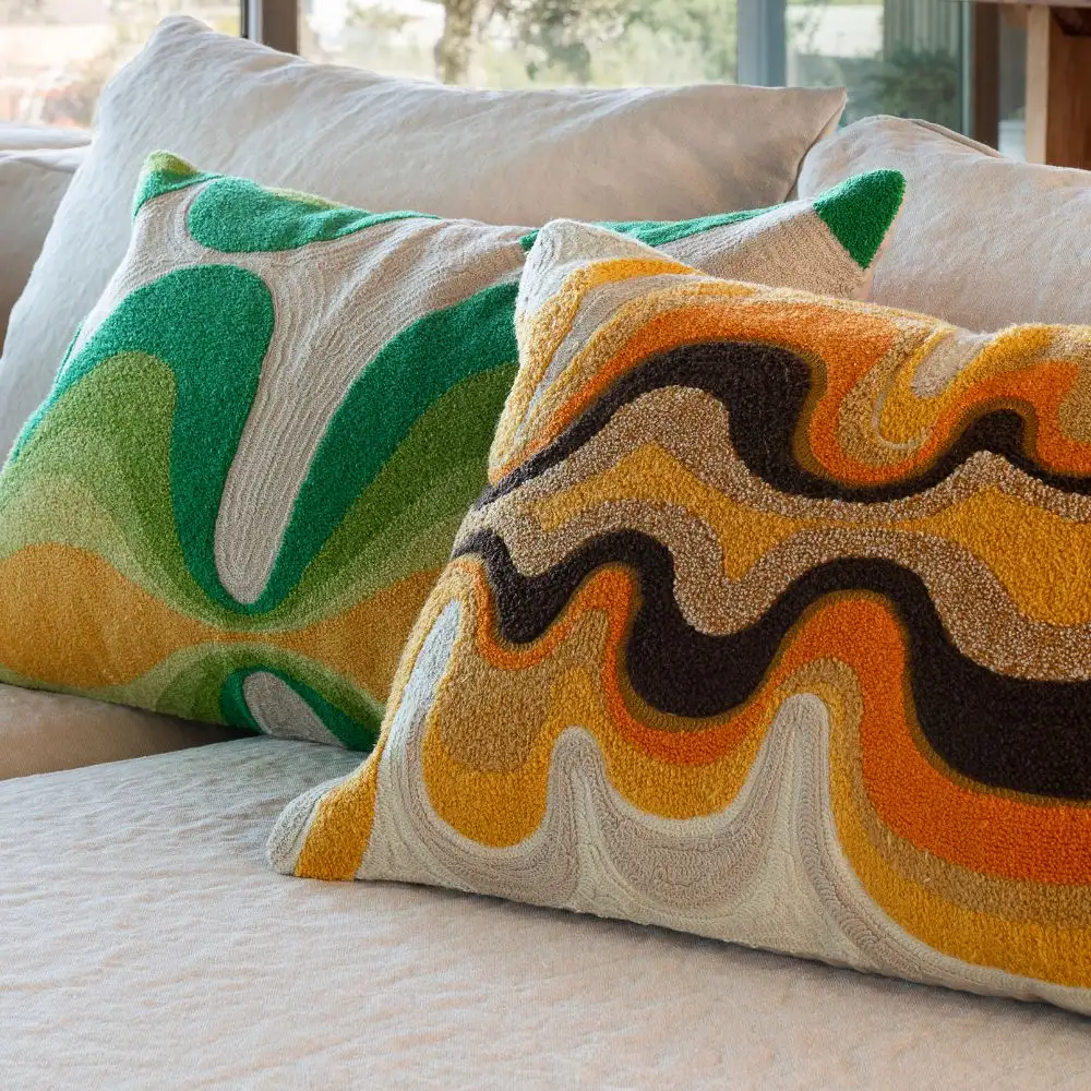Coussin Cardamome, brodé main