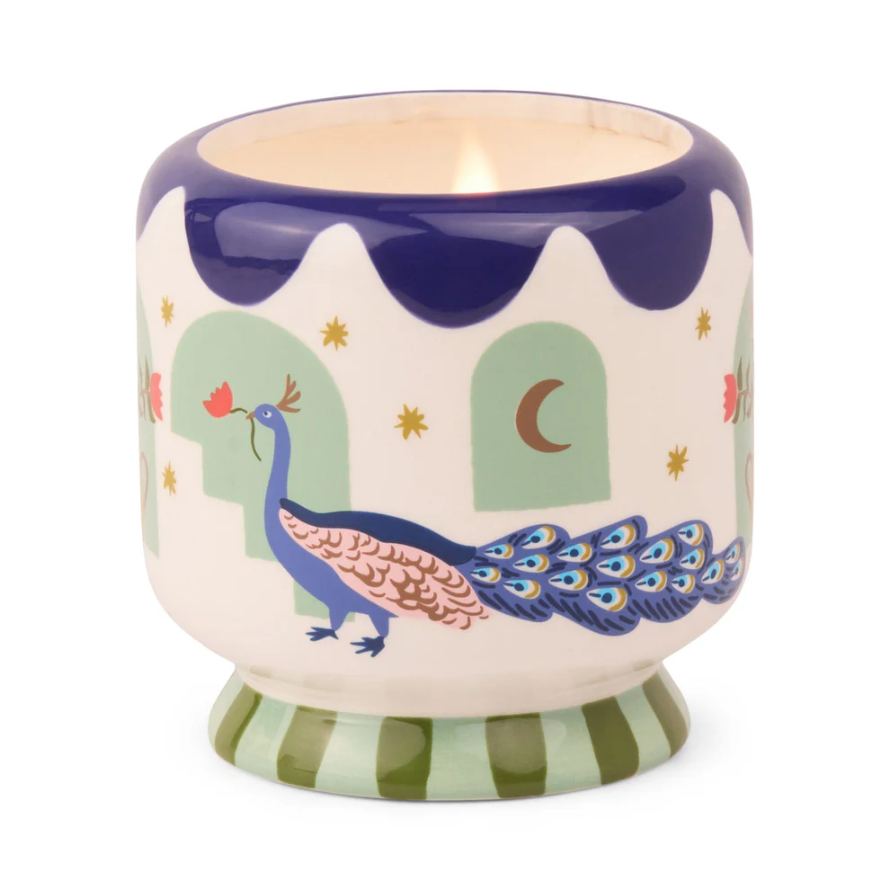 Bougie Hand-painted "Peacock"