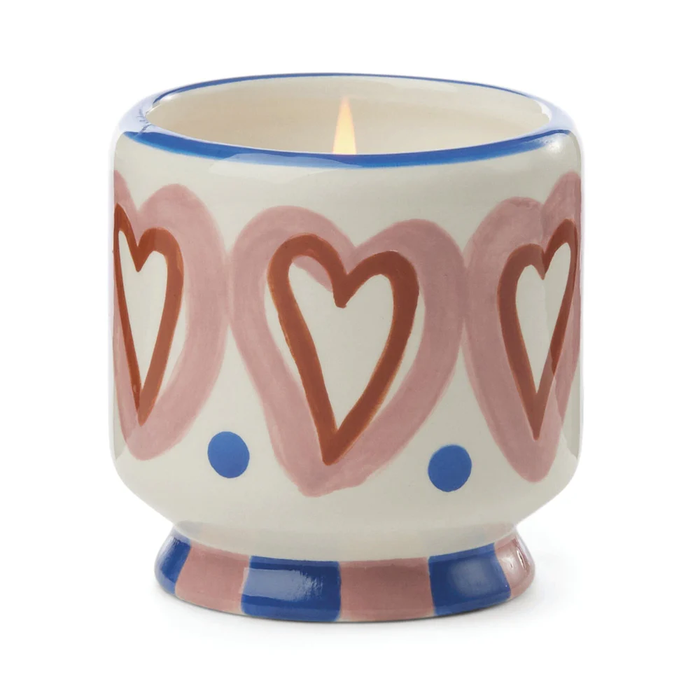 Bougie Handpainted " Hearts "