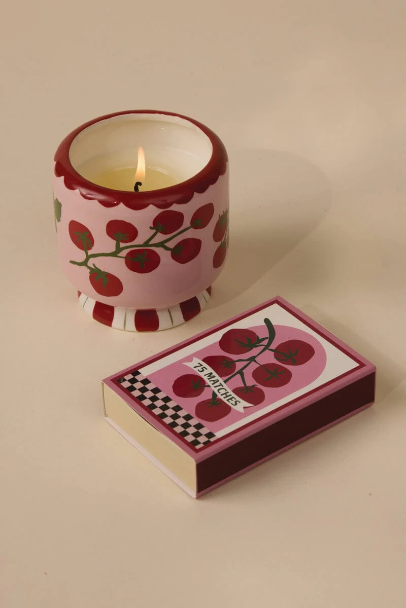 Bougie Handpainted " Tomato Vine "