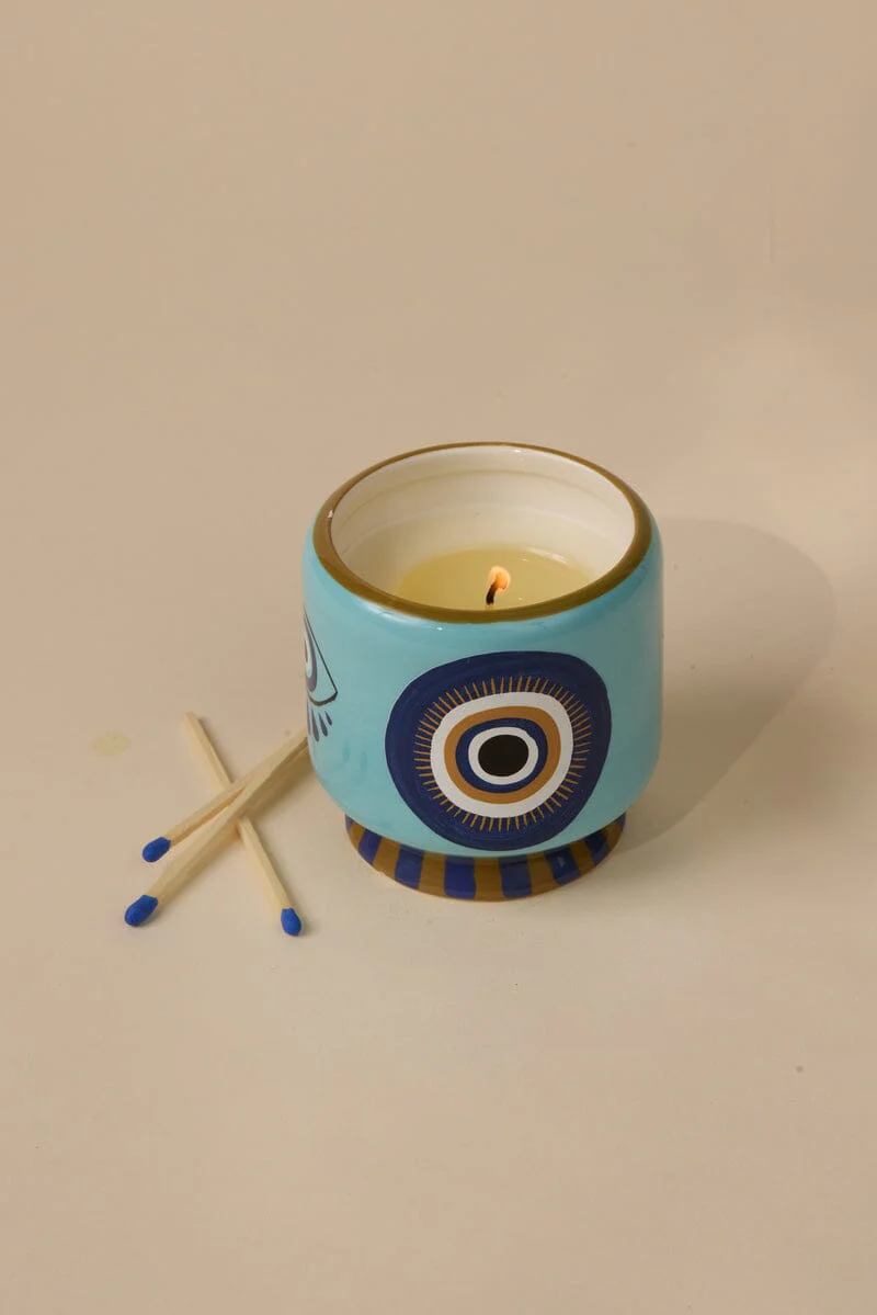 Bougie Handpainted " Eye "