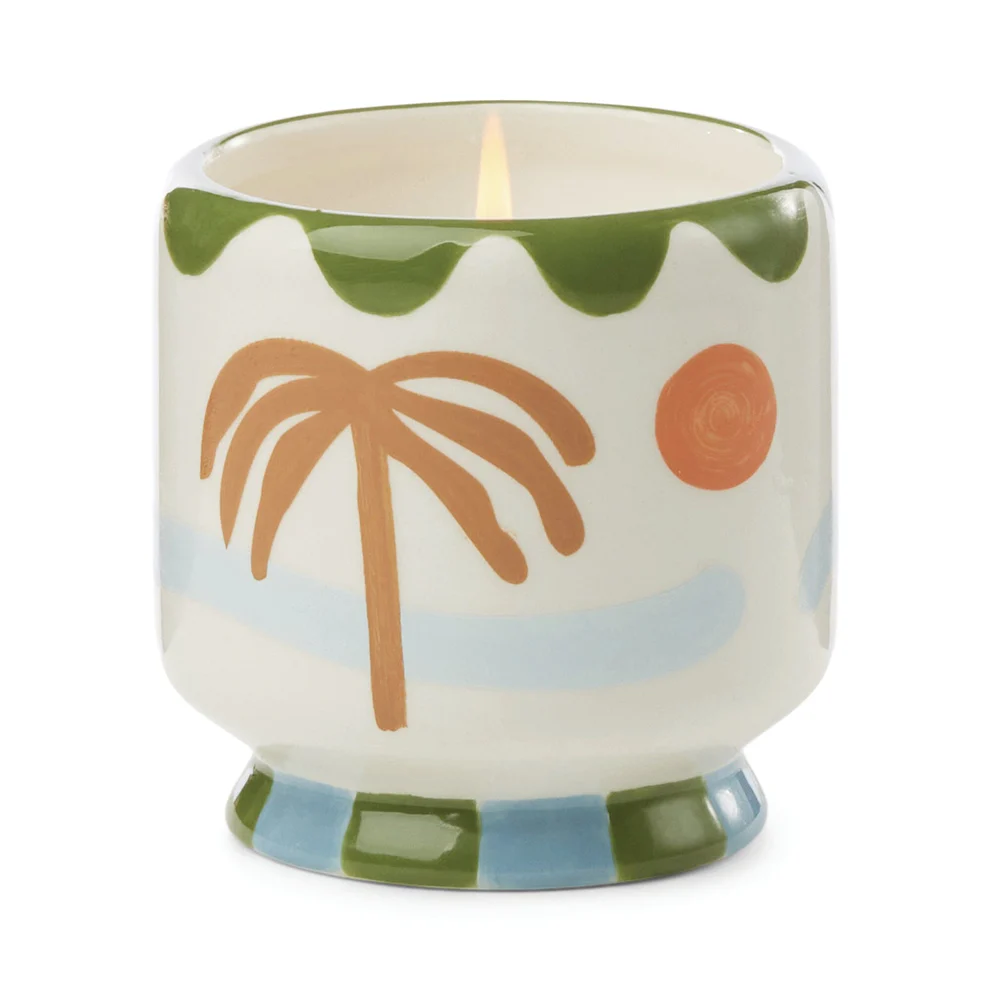 Bougie Handpainted " Palm Tree "