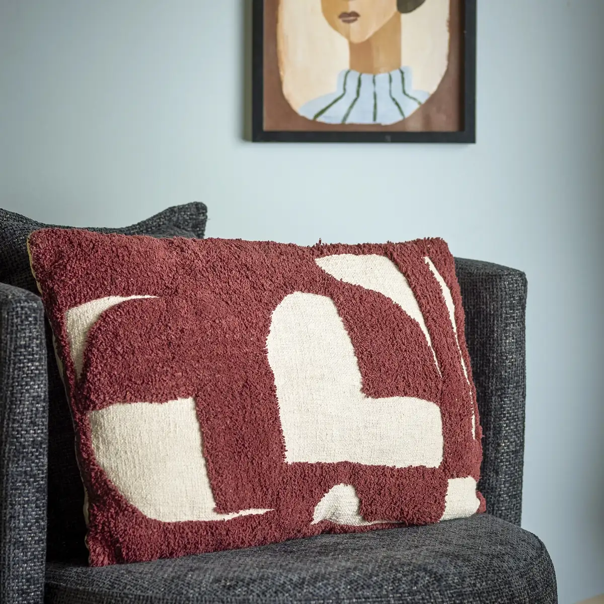 Coussin Coton bordeau