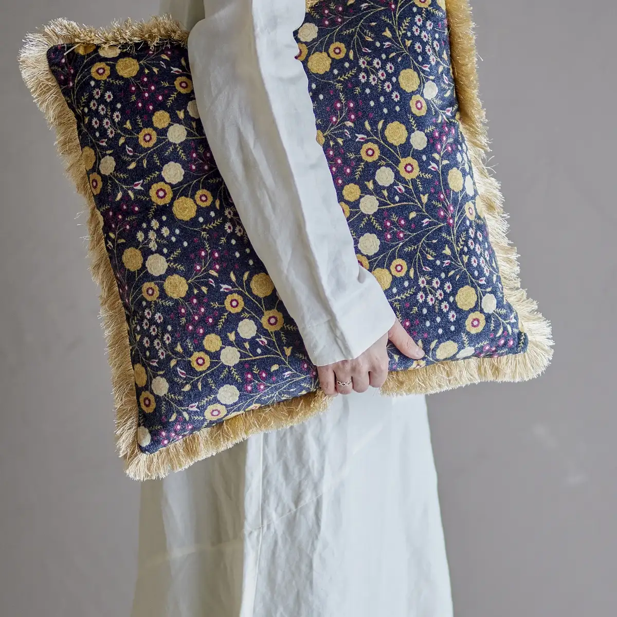 Coussin en velour de coton