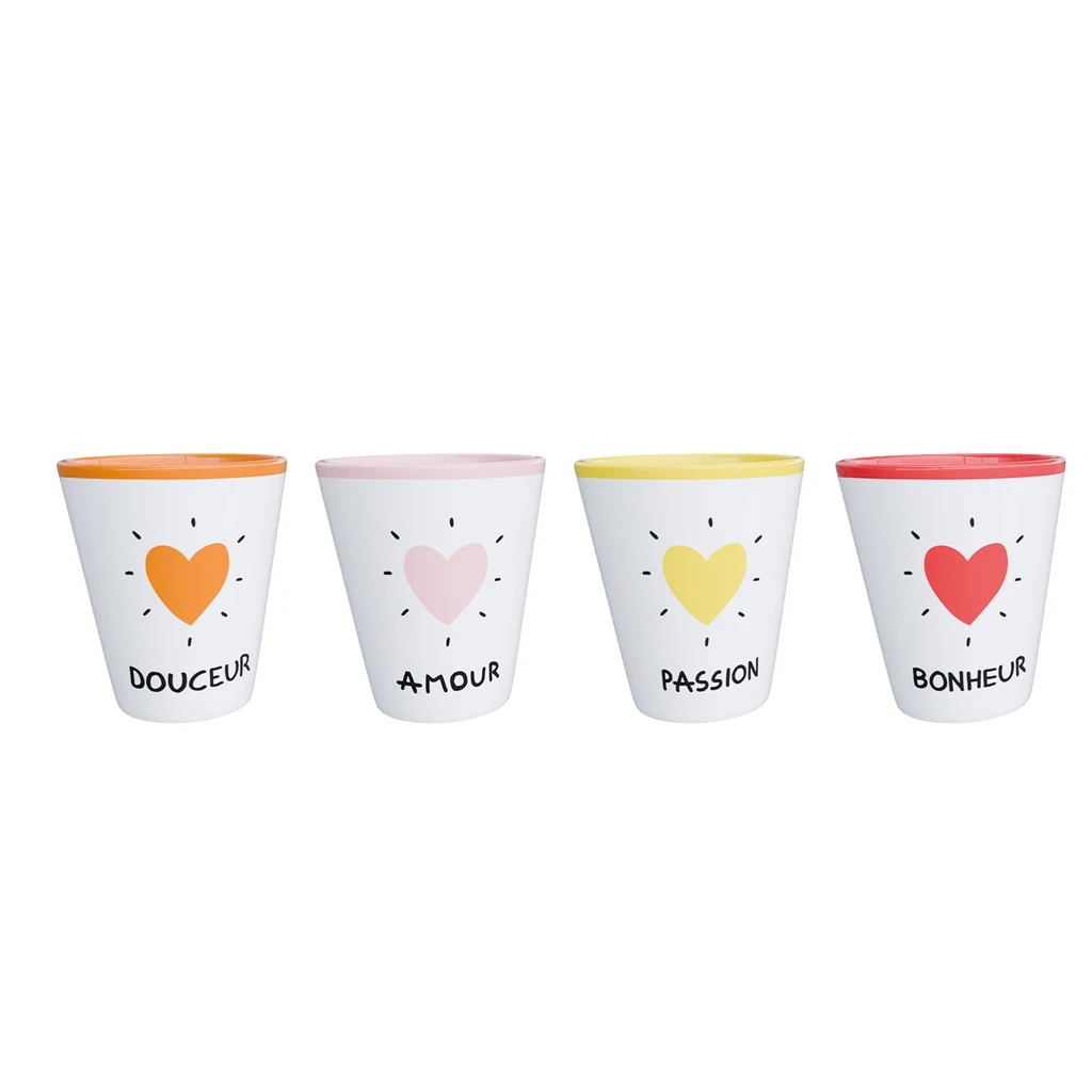 Coffret 4 Tasses Messages