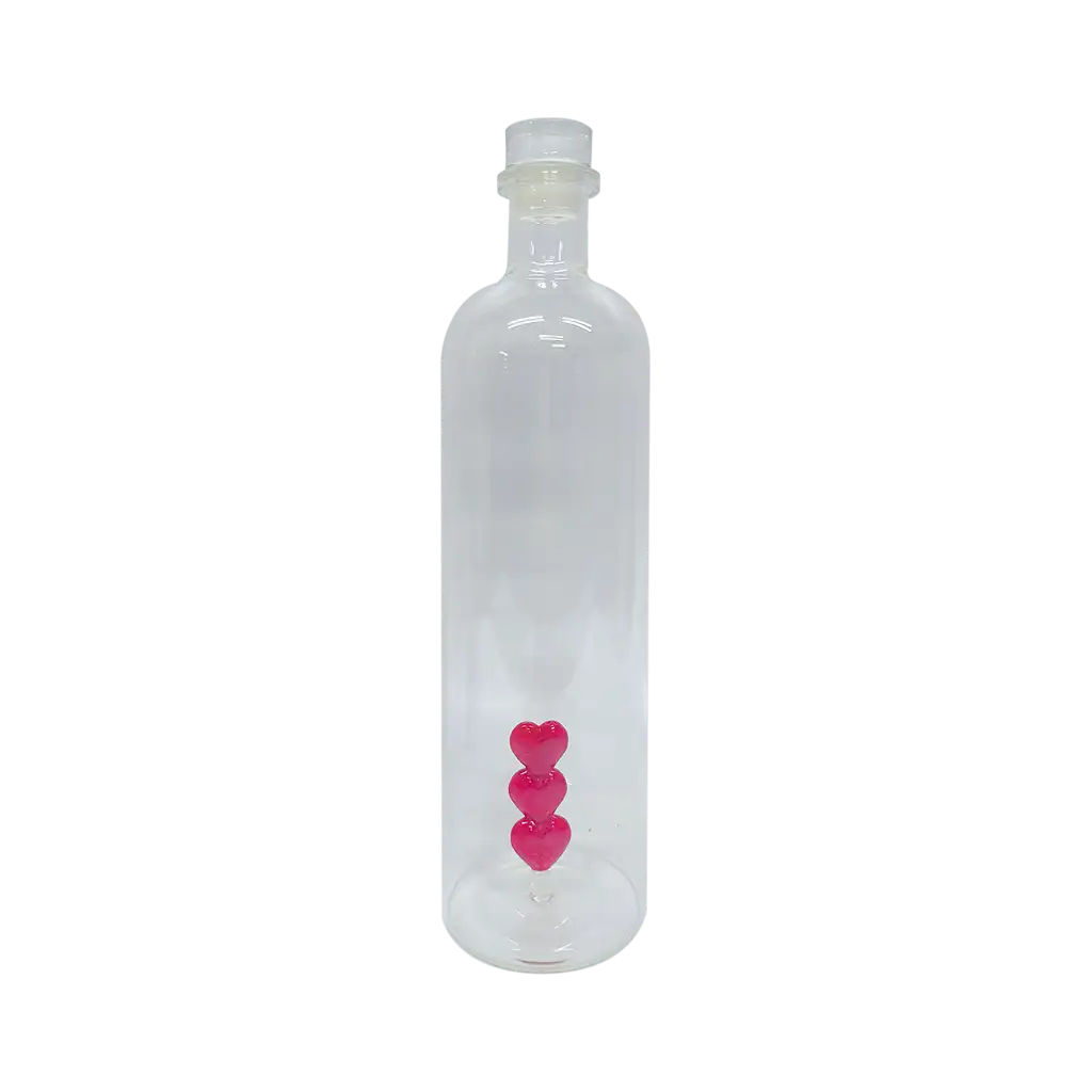 Bouteille 3D coeur rouge