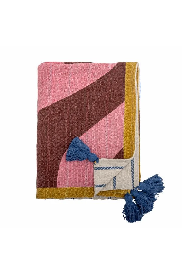 Plaid Coton Recyclé, Rose & Poisson