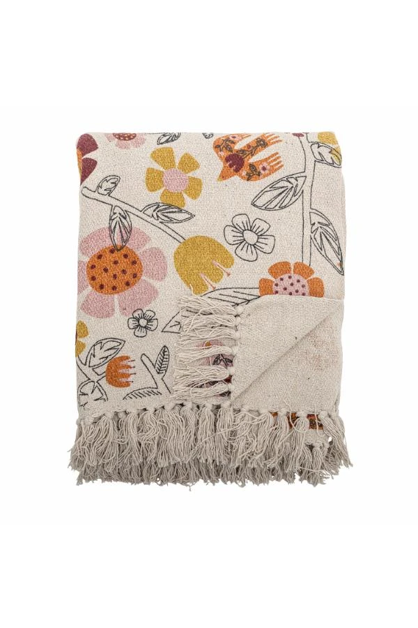 Plaid Coton Recyclé, Flowers