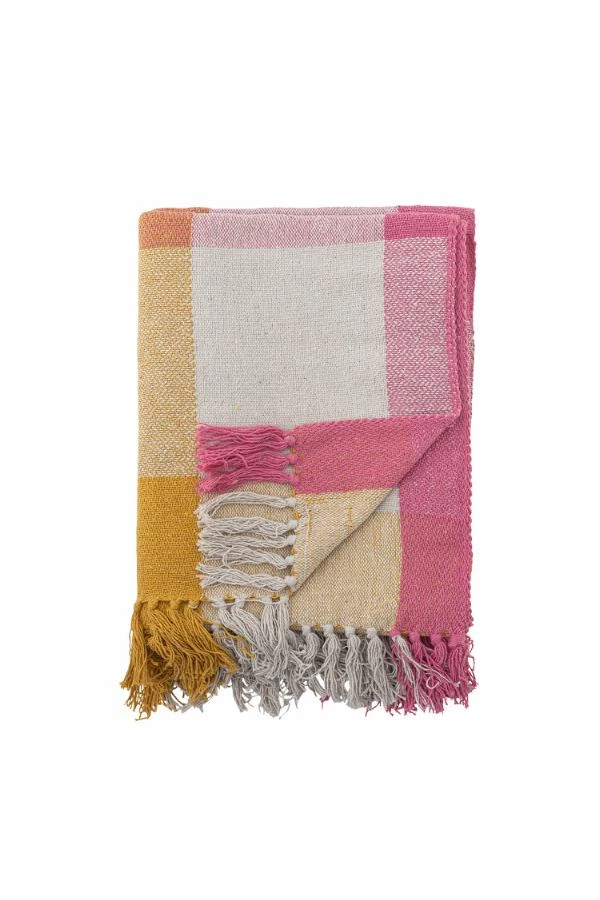 Plaid Coton Recyclé, Carreaux