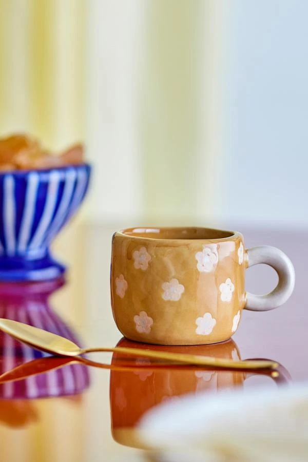 Tasse Mini, Marron Fleurs