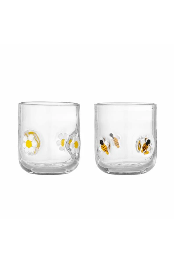Lot de 2 verres, Marguerite & Abeille