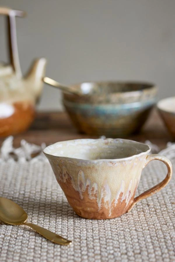 Tasse, Emaillé Jaune & Naturel