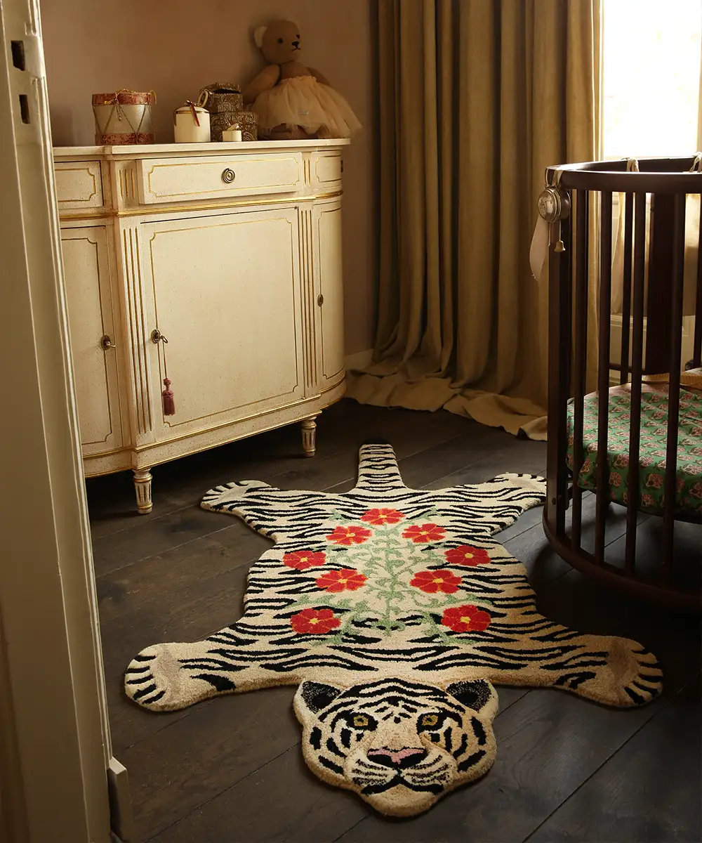 Tapis Tiger Flowers Large