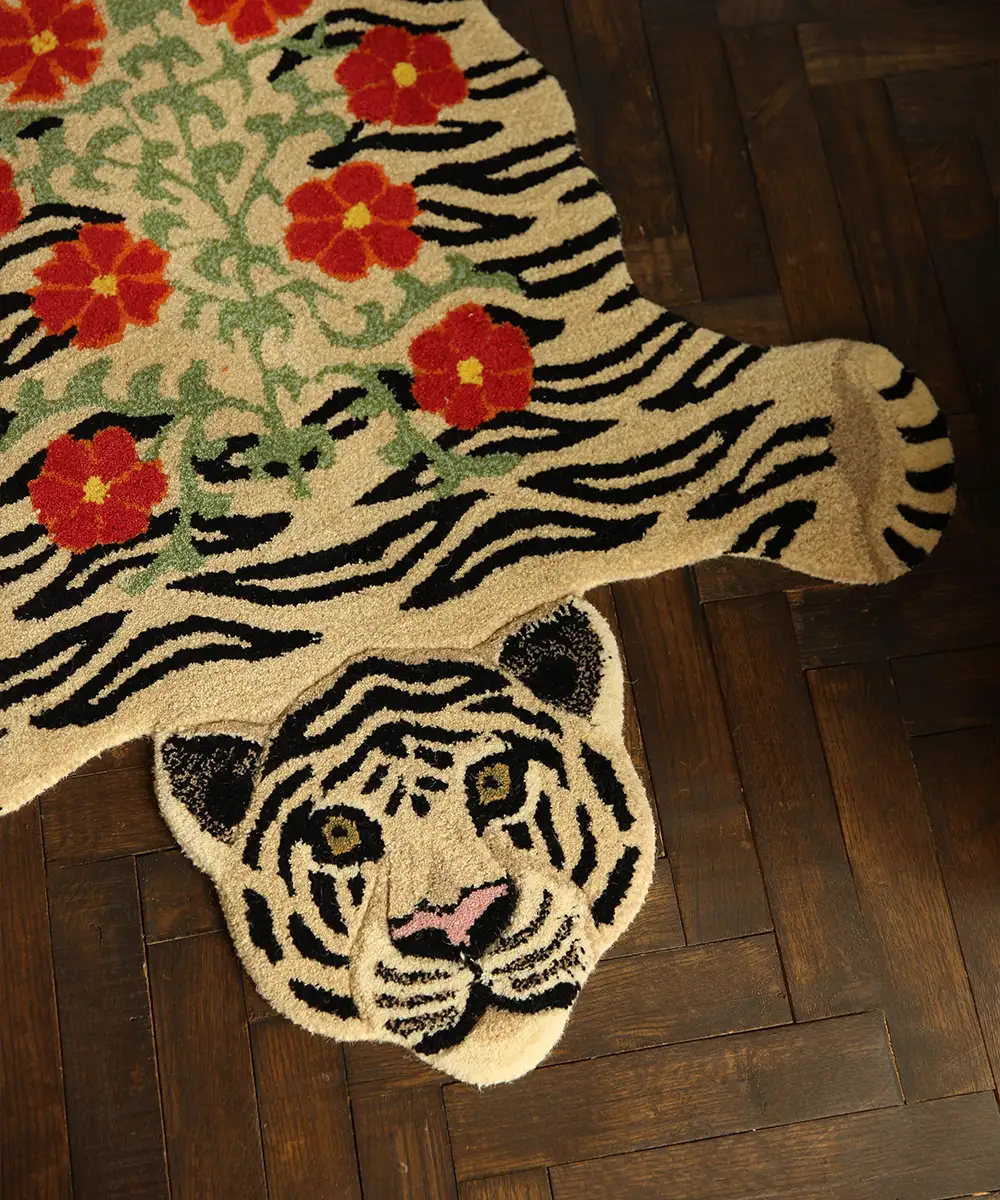 Tapis Tiger Flowers Large