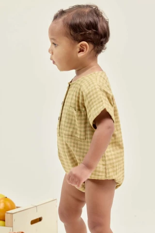 Barboteuse Carreau Kaki