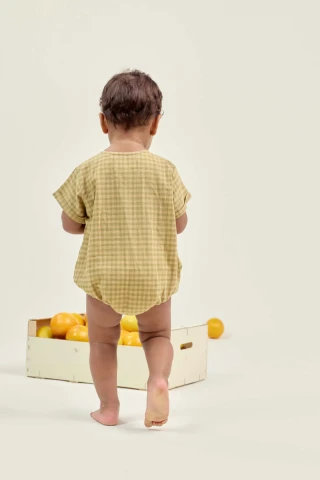 Barboteuse Carreau Kaki