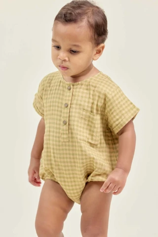 Barboteuse Carreau Kaki