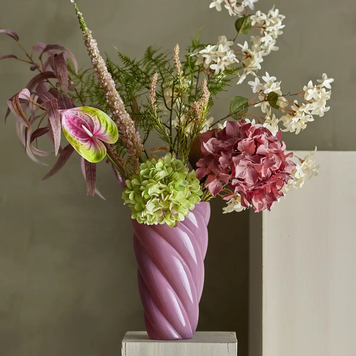 Vase en Verre Soufflée, Rose