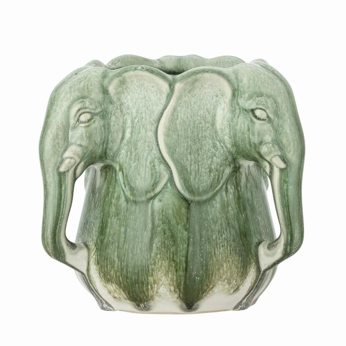 Vase Elephants Vert
