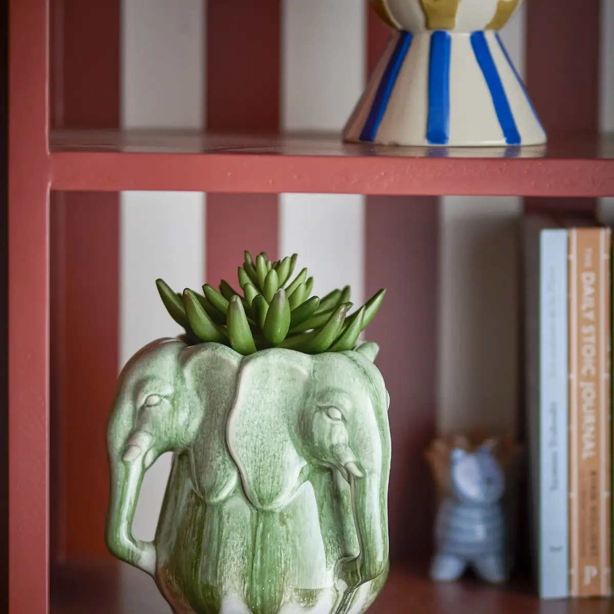 Vase Elephants Vert