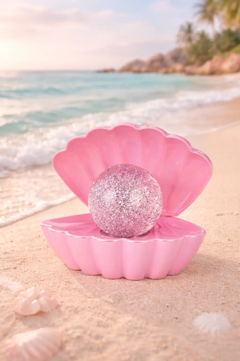 Lampe Coquillage " Rose Nacré"