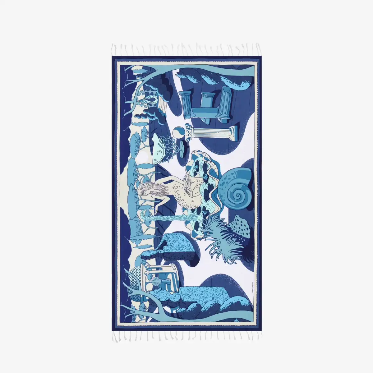 Fouta « Jardin » Bleu