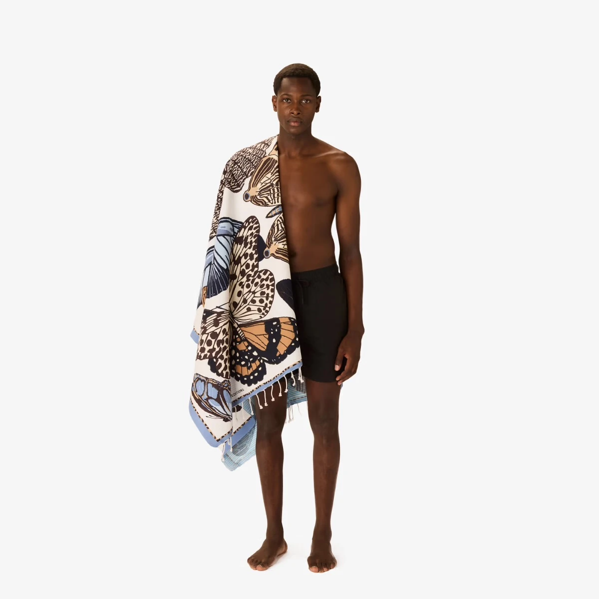 Fouta « Papillons » bleu