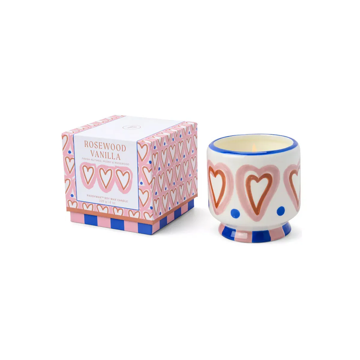 Bougie Handpainted " Hearts "
